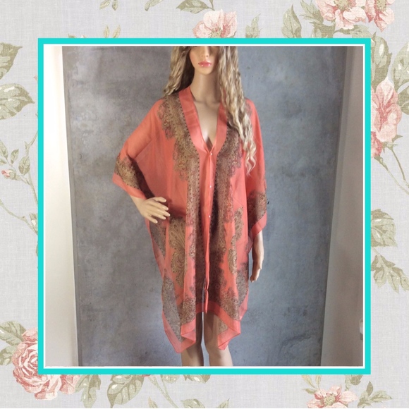 Unique Styles paisley cover Accessories - 🍒PEACH PAISLEY SCARF SHAWL KAFTAN BOHO COVER WRAP